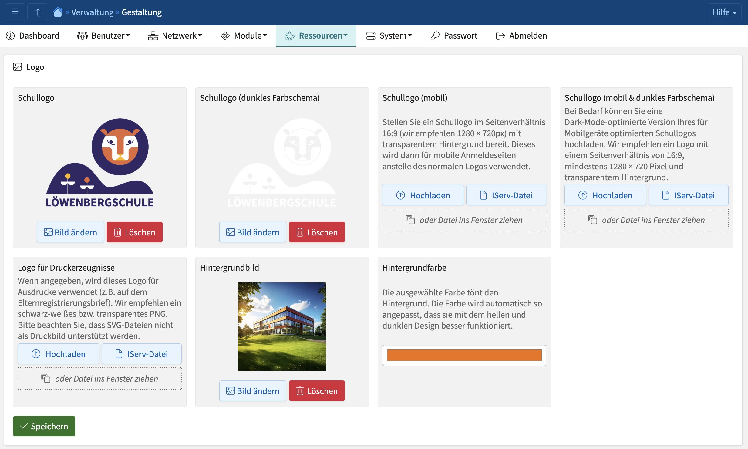 Screenshot: Gestaltung in der Verwaltung