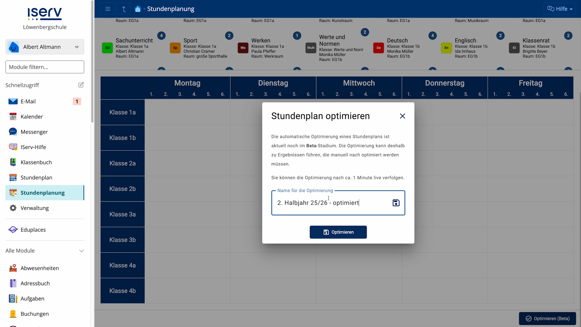 Optimierung starten