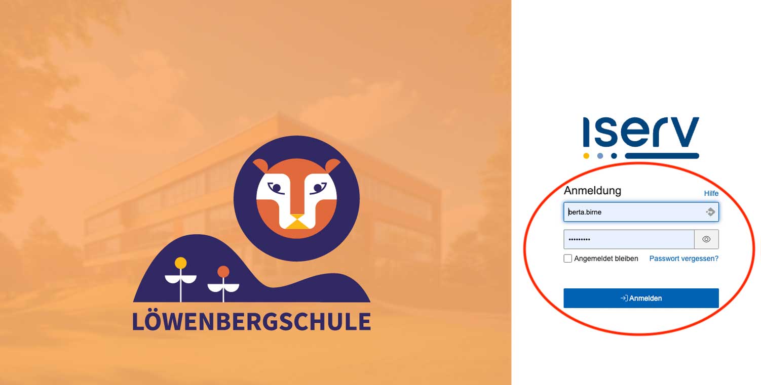 1. Melden Sie sich in Ihrer IServ Schulplattform an.
